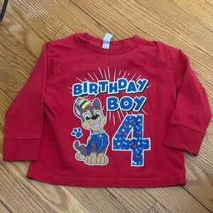Birthday Boy Paw Patrol Red Kids Shirt